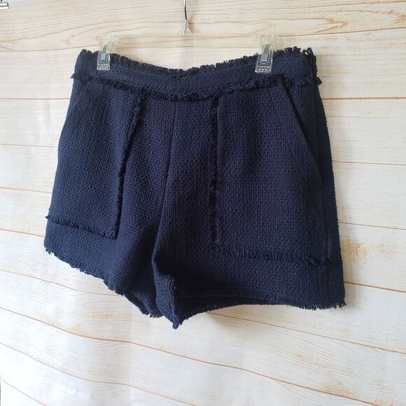 Cinq a Sept Allen Boucle Tweed Tailored Fit Shorts Navy Blue Women's Size 10 - Picture 7 of 14